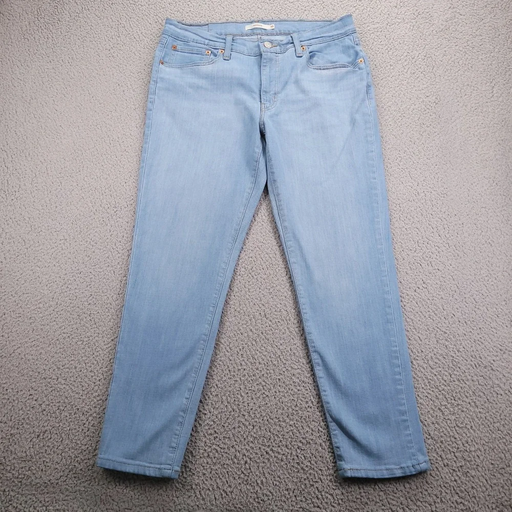 LEVIS Jeans Size 30 Boyfriend Mid Rise Light Wash Stretch Denim 31x26